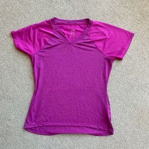 NORTH FACE TOP V NECK FLASHDRY SHORT SLEEVE TEE SHIRT SIZE MEDIUM